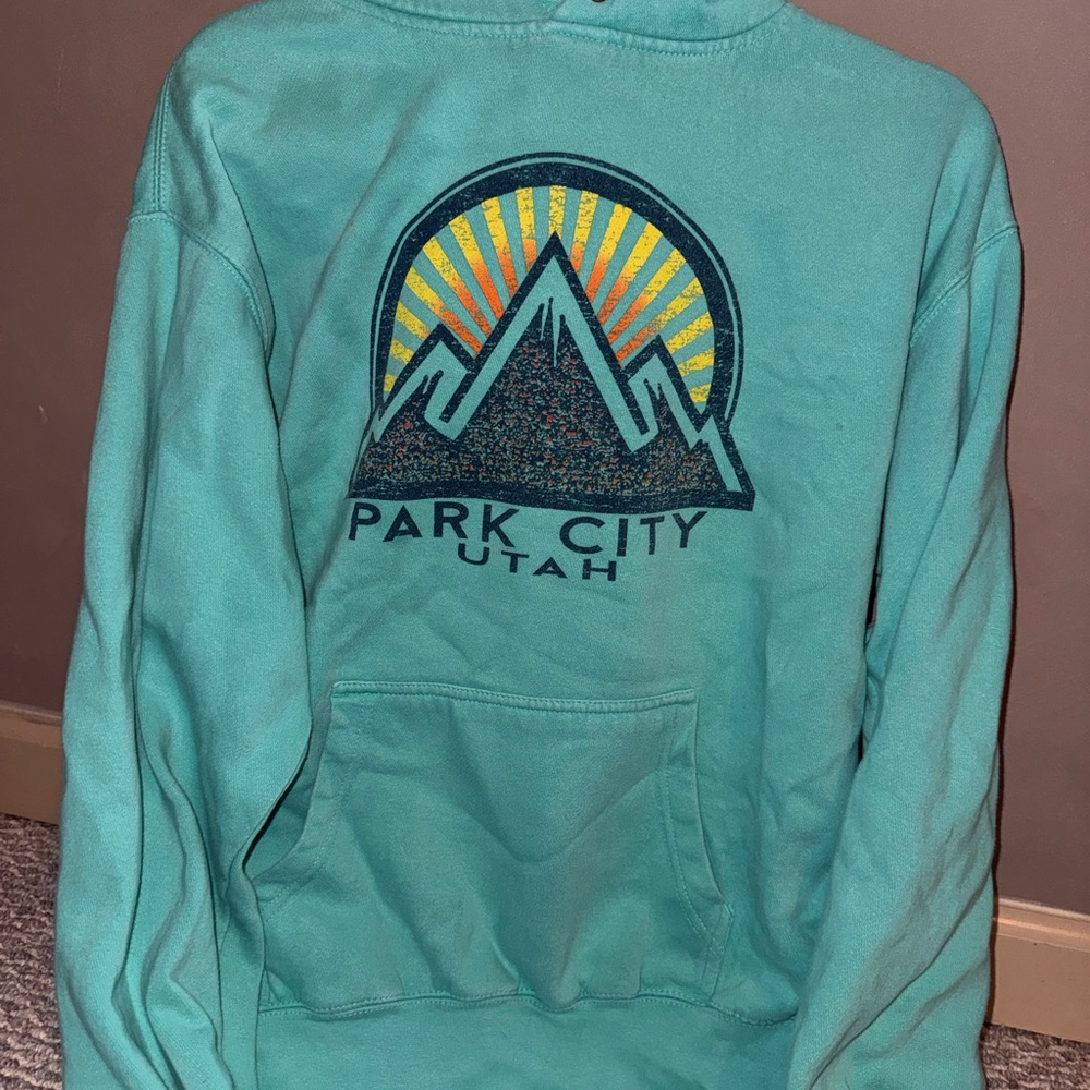 Teal Park City Utah Hoodie